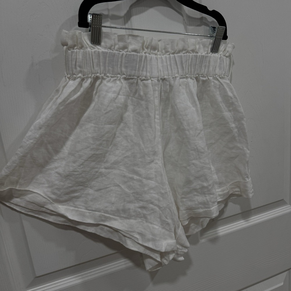 Women's Cleobella Shorts White Linen Size Small S Paper Bag - Picture 3 of 8